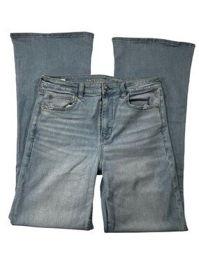 American Eagle Super High Rise Flare stretch jeans women's size 12 Long